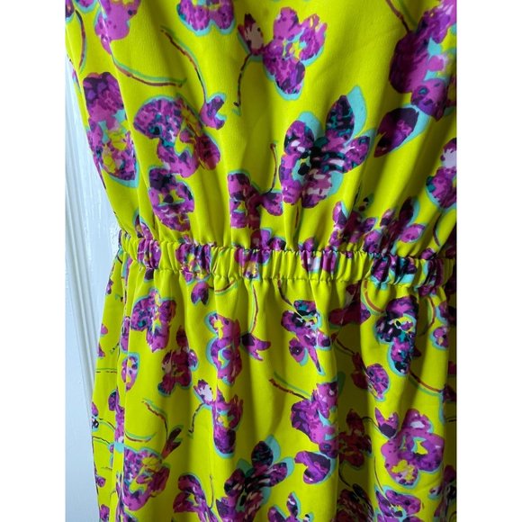 Daisy Fuentes High Low Floral Flowers Print Pattern Spring Sleeveless Dress NWT - Picture 6 of 16